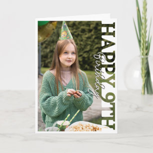 Agradecimiento Feliz cumpleaños número 9 tarjeta de fotos univers