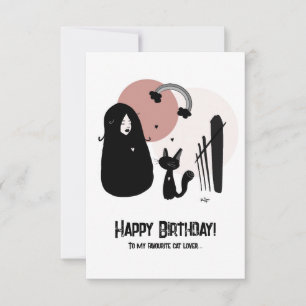 Agradecimiento Feliz cumpleaños, tarjeta de amante del gato en ro