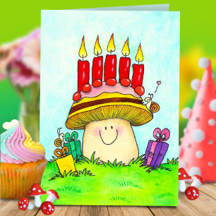 Agradecimiento Feliz Cumpleaños tarjeta de felicitación Hongo
