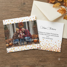 Feliz Día de Acción de Gracias | tarjeta de foto d