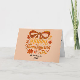 Agradecimiento Feliz Día de Acción de Gracias Tarjeta de vacacion