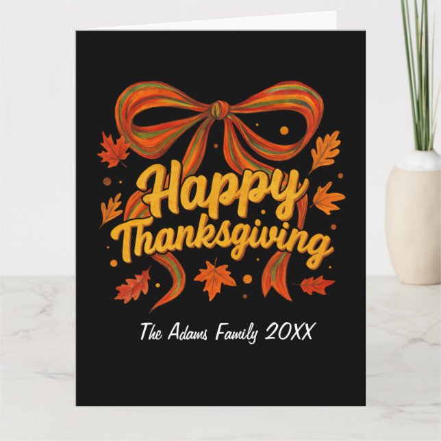 Agradecimiento Feliz Día de Acción de Gracias Tarjeta de vacacion (Anverso)