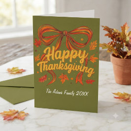 Agradecimiento Feliz Día de Acción de Gracias Tarjeta Doble de Fi