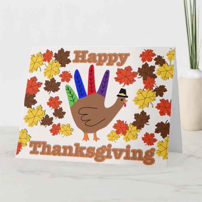 Agradecimiento Feliz Día de Acción de Gracias Tarjeta plegada (Anverso)
