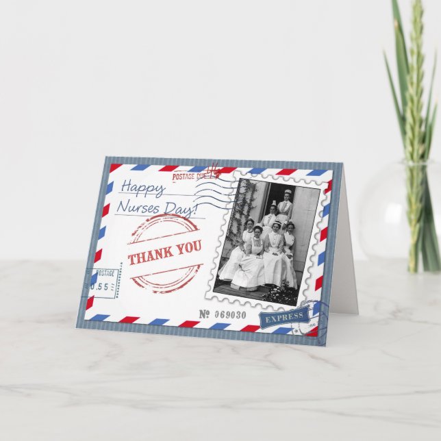 Agradecimiento Feliz Día de las Enfermeras. Tarjeta de felicitaci (Anverso)