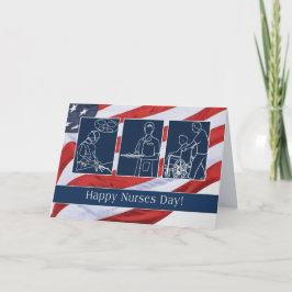 Agradecimiento Feliz Día de las Enfermeras. Tarjeta Patriótica de