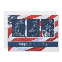 Feliz Día de las Enfermeras. Tarjeta plana persona