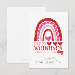 Agradecimiento Feliz Día de San Valentín, tarjeta arco iris rojo