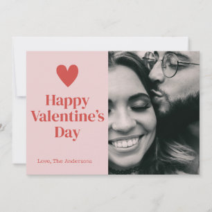 Agradecimiento Feliz Día de San Valentín tarjeta de foto rosa del