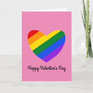 Agradecimiento Feliz Día de San Valentín, tarjeta Rainbow Heart #