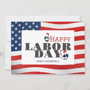 Agradecimiento Feliz Día del Trabajo tarjeta de fiesta patriótica