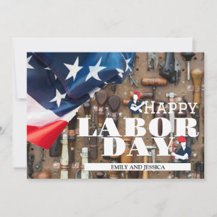 Agradecimiento Feliz Día del Trabajo tarjeta de fiesta patriótica
