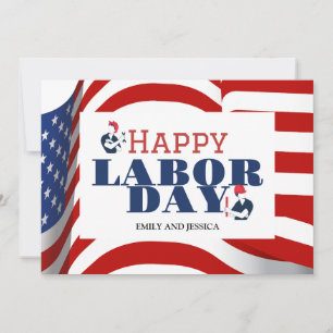 Agradecimiento Feliz Día del Trabajo tarjeta de fiesta patriótica