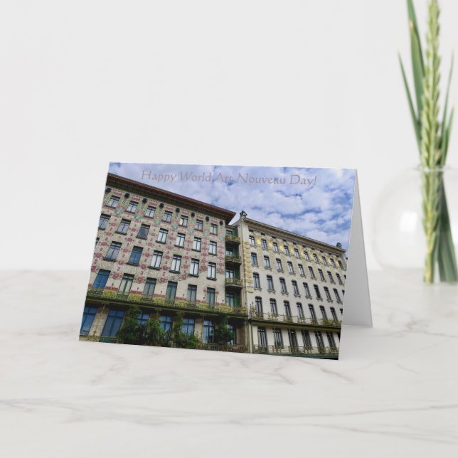 Agradecimiento ¡Feliz Día Mundial del Art Nouveau! Tarjeta de agr (Anverso)