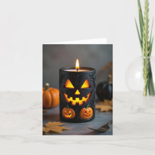 Agradecimiento Feliz Halloween, velas de Halloween, tarjeta de Ha