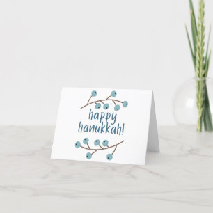 Agradecimiento Feliz Hanukkah con tarjeta de felicitación Berries