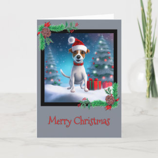 Agradecimiento Feliz Navidad Jack Russel Terrier Tarjeta de Salud