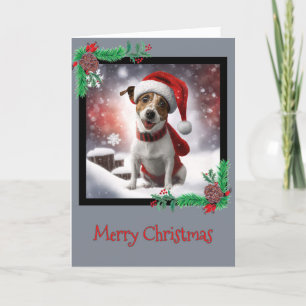 Agradecimiento Feliz Navidad Jack Russell Terrier Tarjeta de Salu