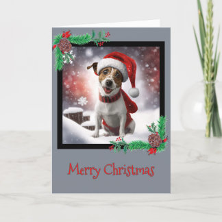 Agradecimiento Feliz Navidad Jack Russell Terrier Tarjeta de Salu