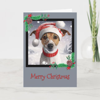 Agradecimiento Feliz Navidad Jack Russell Terrier Tarjeta de Salu