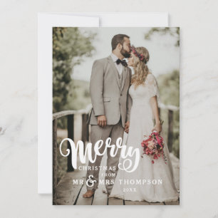 Agradecimiento Feliz Navidad Tarjeta de Navidad de Foto de Boda