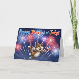 Agradecimiento ¡Feliz Purr-th de julio! - Tarjeta de saludo para