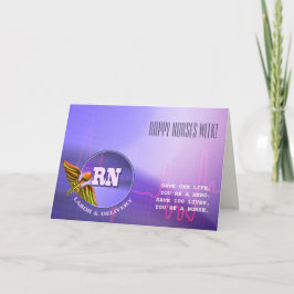 Agradecimiento Feliz Semana de las Enfermeras. Tarjeta Caduceus m