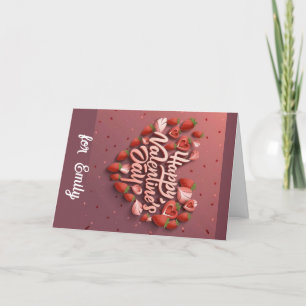Agradecimiento Feliz tarjeta de San Valentín tarjeta rosa de amor