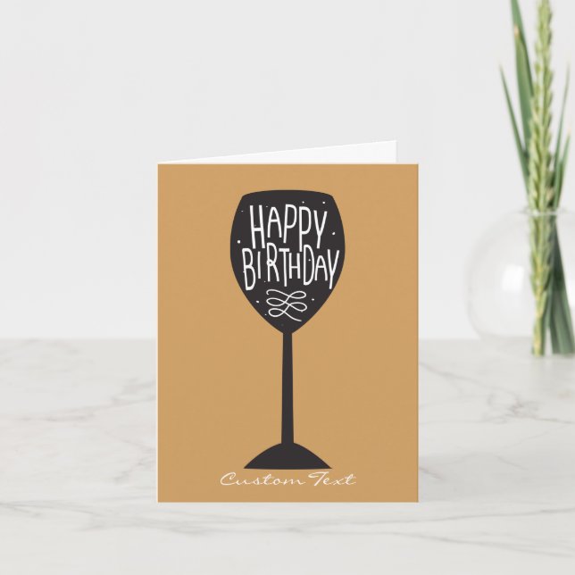 Agradecimiento FELIZ Vidrio de cumpleaños cualquier tarjeta de co (Anverso)