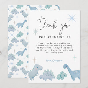 Agradecimiento Fiesta de Dinosaurios Niño Cumpleaños Tarjeta de a