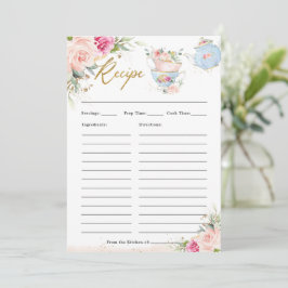Agradecimiento Fiesta de té alto floral sonrosado Traiga tarjeta 