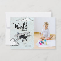 Fiesta de Viajes de Avión Vintage | Tarjeta de agr