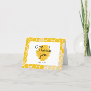 Agradecimiento Fiesta temática de Honeycomb Bee gracias tarjeta p