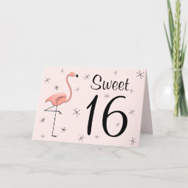 Agradecimiento Flamingo Dulce Rosa 16 Tarjeta de cumpleaños feliz
