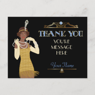 Agradecimiento Flapper Roaring 20s Afroamericano