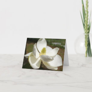 Agradecimiento Flor de magnolia blanca en una tarjeta de agradeci