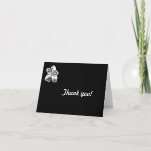 Agradecimiento Flor de Magnolia metálica en blanco Tarjeta de agr