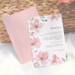 Agradecimiento Floral Acuarela de Verano Moderno
