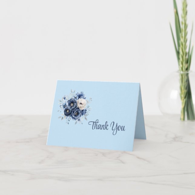 Agradecimiento Floral Azul (Anverso)
