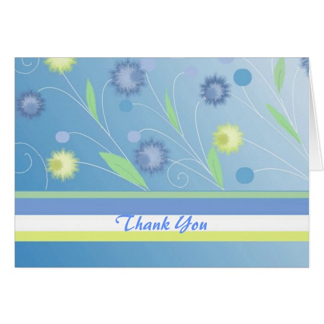 Agradecimiento Floral Azul (Anverso (Horizontal))