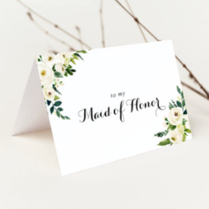 Agradecimiento Floral Blanco Verde Partido Nupcial