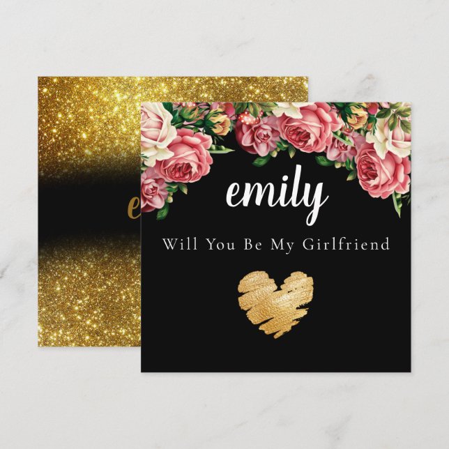 Agradecimiento Floral Bouquet Serás Mi Tarjeta De Novia (Anverso / Reverso)