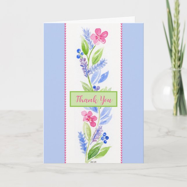 Agradecimiento floral de acuarela pintado a mano a (Anverso)