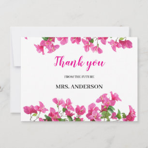 Agradecimiento Floral de Boda con Buganvilla Rosa