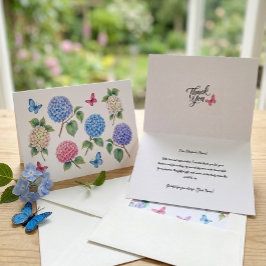 Agradecimiento Floral de Hortensias y Mariposas en