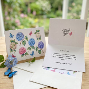 Agradecimiento Floral de Hortensias y Mariposas en