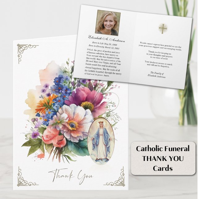 Agradecimiento floral funeral católico María (Subido por el creador)