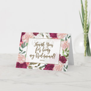Agradecimiento floral gracias por ser mi tarjeta de novia