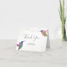 Agradecimiento Floral Hummingbirds Acuarela - Tarjeta de agradeci