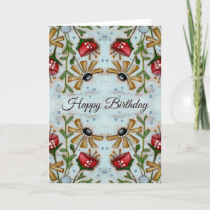 Agradecimiento Floral Kaleidoscope - Tarjeta de cumpleaños